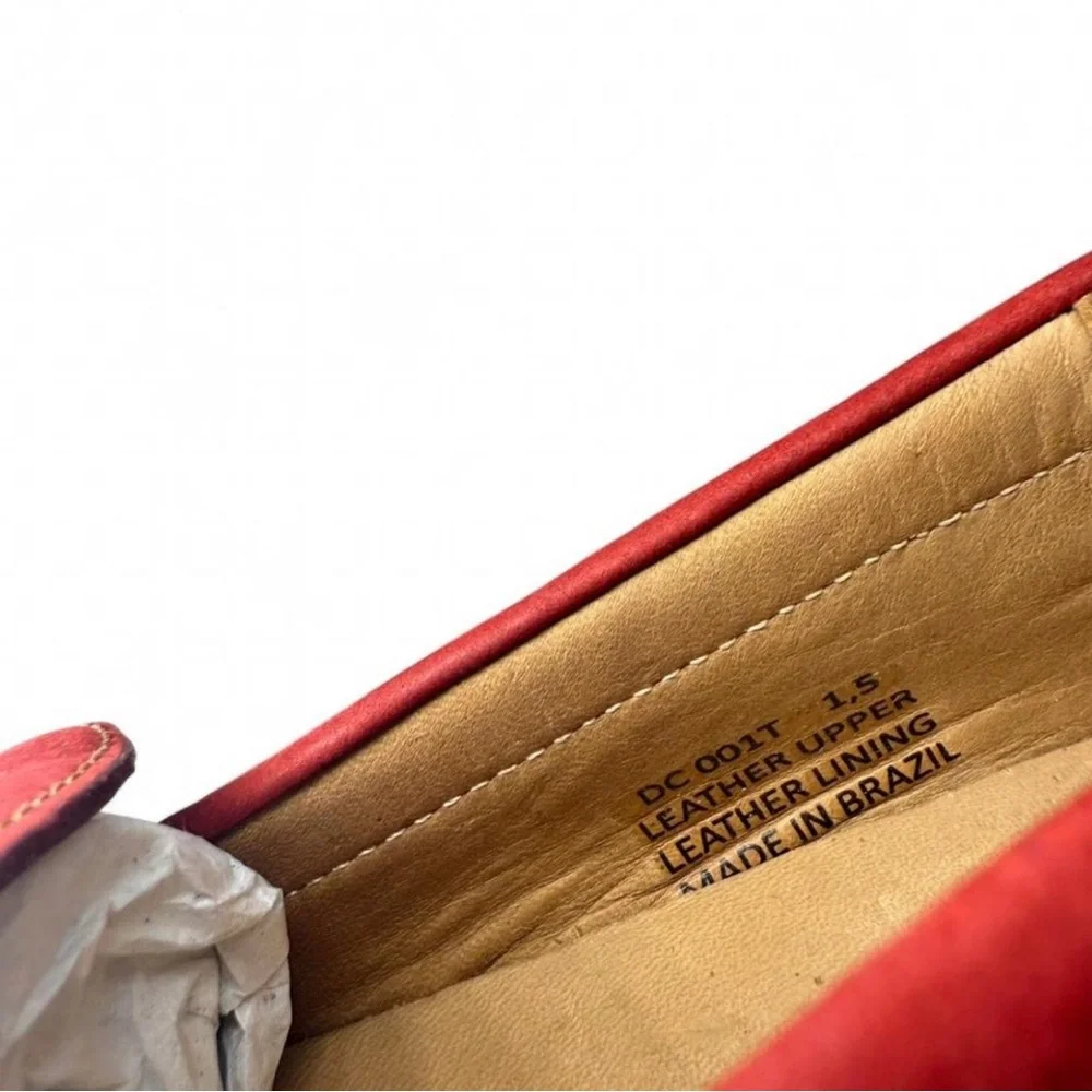 Driver Club USA Kids Johnson Ave Red Nubuck Leather Tassel Loafers Size 1.5